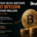 Strategy Adds $100 Million in Bitcoin Using MSTR Stock Sale…